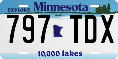 MN license plate 797TDX
