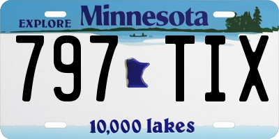 MN license plate 797TIX