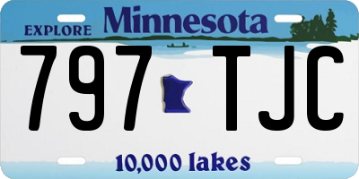 MN license plate 797TJC