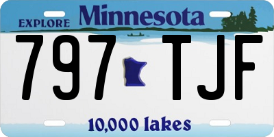 MN license plate 797TJF