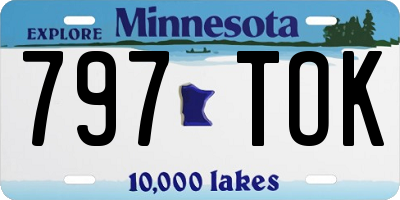 MN license plate 797TOK