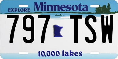 MN license plate 797TSW