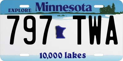 MN license plate 797TWA