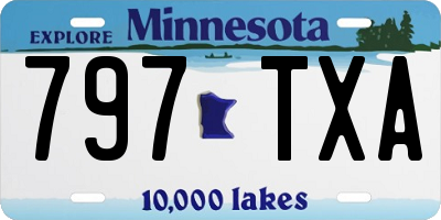 MN license plate 797TXA