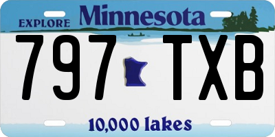 MN license plate 797TXB