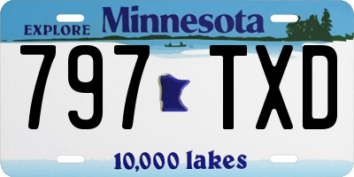 MN license plate 797TXD