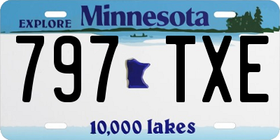 MN license plate 797TXE
