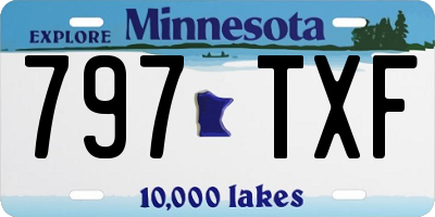 MN license plate 797TXF