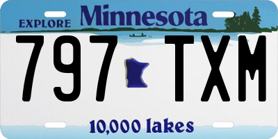 MN license plate 797TXM