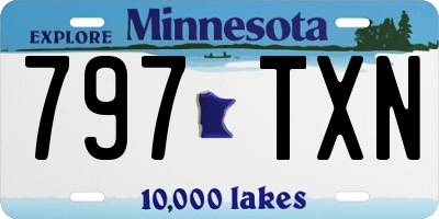 MN license plate 797TXN