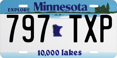 MN license plate 797TXP