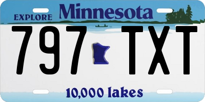 MN license plate 797TXT