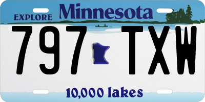 MN license plate 797TXW