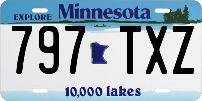 MN license plate 797TXZ