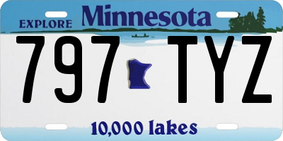 MN license plate 797TYZ