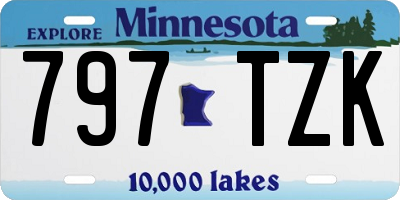 MN license plate 797TZK