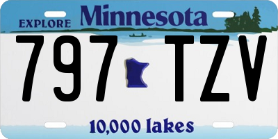 MN license plate 797TZV