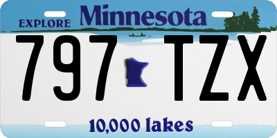 MN license plate 797TZX