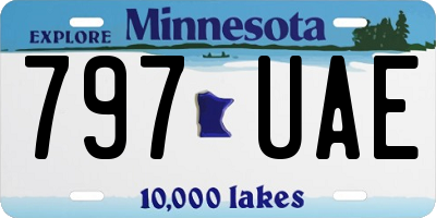 MN license plate 797UAE
