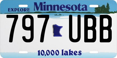 MN license plate 797UBB