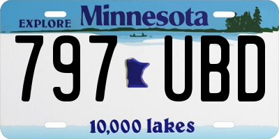 MN license plate 797UBD
