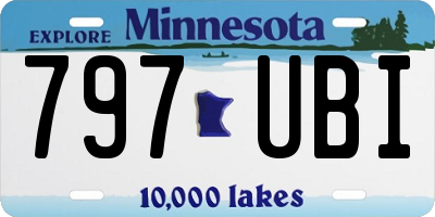 MN license plate 797UBI