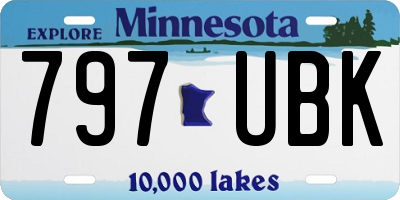 MN license plate 797UBK
