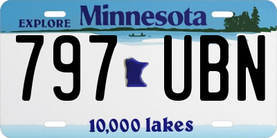 MN license plate 797UBN