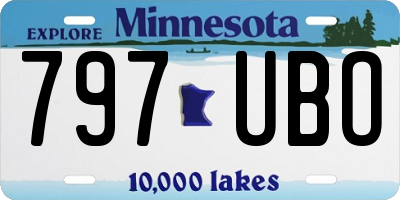 MN license plate 797UBO