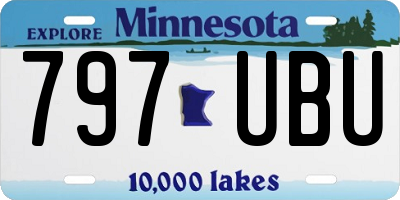 MN license plate 797UBU