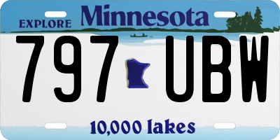MN license plate 797UBW