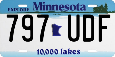 MN license plate 797UDF
