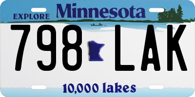 MN license plate 798LAK