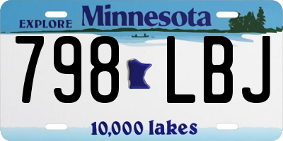 MN license plate 798LBJ