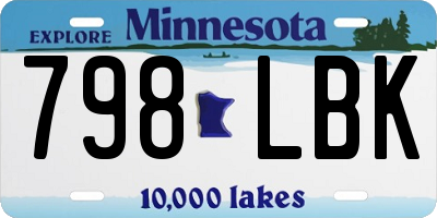 MN license plate 798LBK