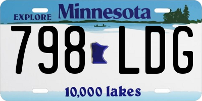 MN license plate 798LDG