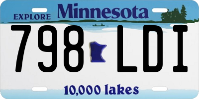 MN license plate 798LDI