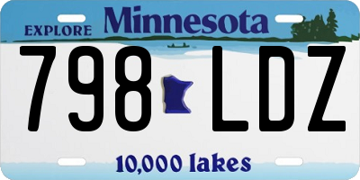 MN license plate 798LDZ