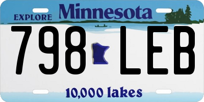 MN license plate 798LEB
