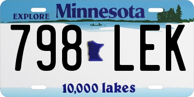 MN license plate 798LEK