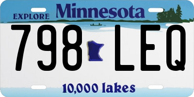 MN license plate 798LEQ