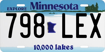 MN license plate 798LEX