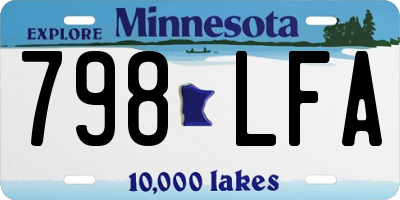 MN license plate 798LFA