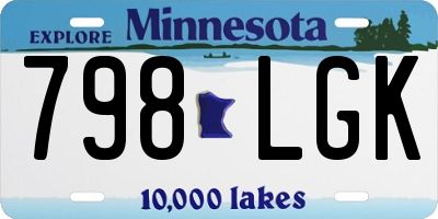 MN license plate 798LGK