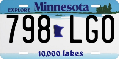 MN license plate 798LGO