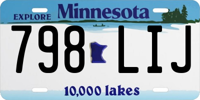 MN license plate 798LIJ