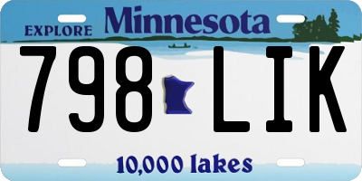 MN license plate 798LIK