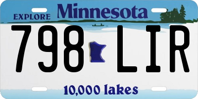 MN license plate 798LIR