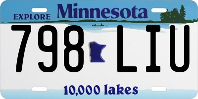 MN license plate 798LIU
