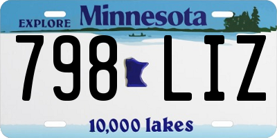 MN license plate 798LIZ